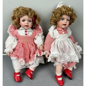 Heritage Signature Collection Candy Cane Twins "Merry & Carol" 13" Sitting Dolls